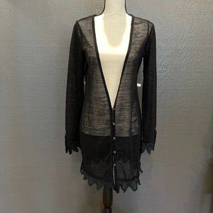 Free People Crochet Trim Duster Cardigan